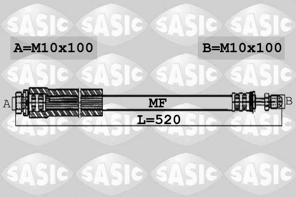 SASIC 6606188: Pidurivoolik Esisild, 520mm