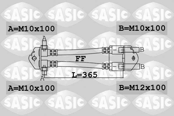 SASIC 6606194: Pidurivoolik Tagasild, 375mm