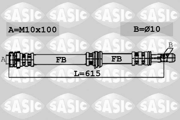 SASIC 6606248: Pidurivoolik Esisild, 615mm