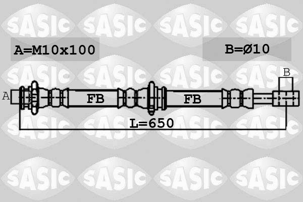 SASIC 6606252: Pidurivoolik Tagasild vasakul, 650mm