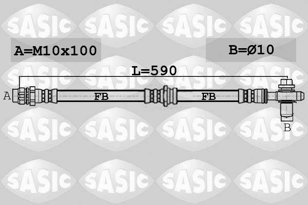 SASIC 6606254: Pidurivoolik Esisild, 590mm