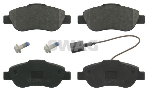 SWAG 70 91 6841: Plaquettes de frein Essieu avant, avec vis/boulons