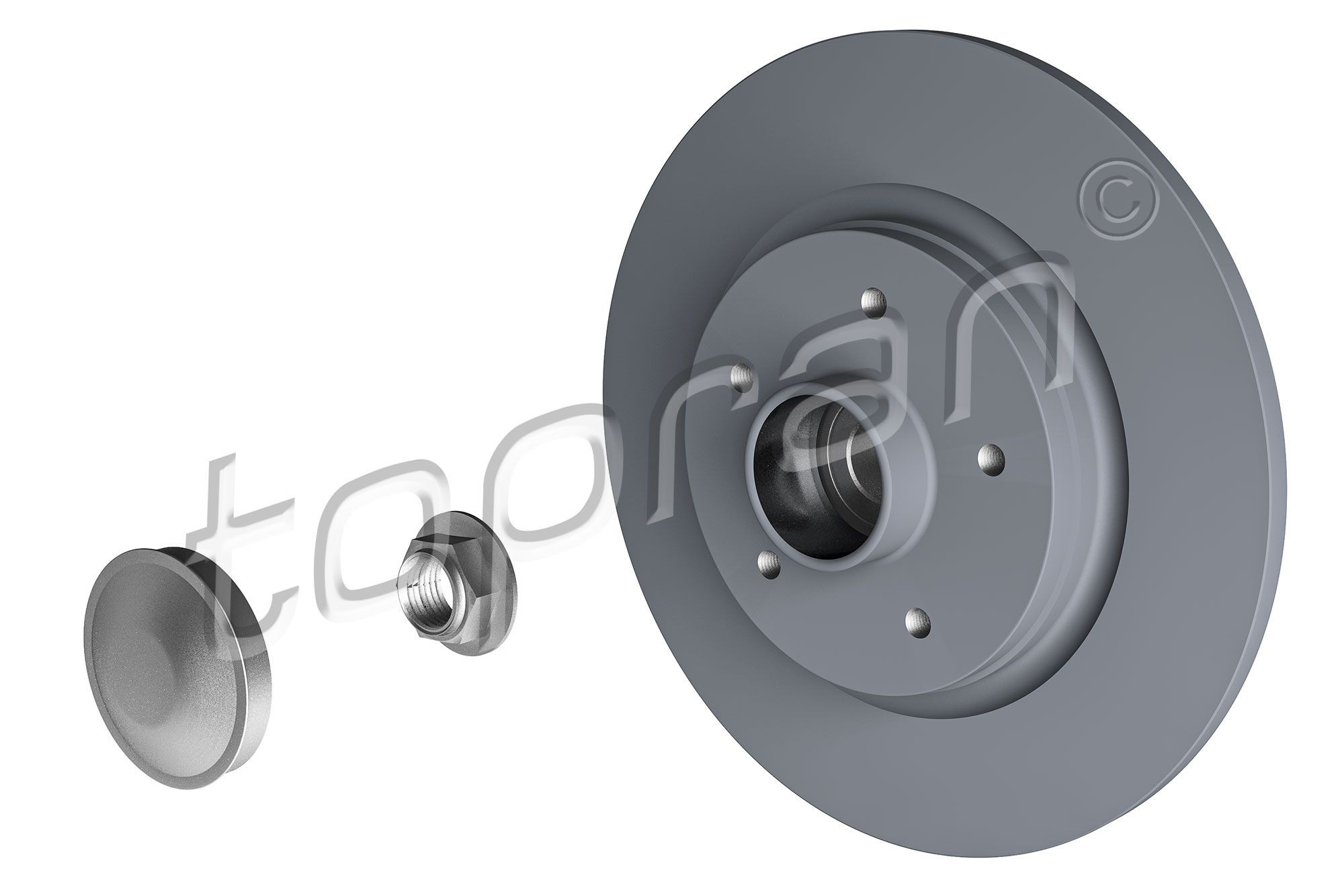 TOPRAN 700 819: Piduriketas Tagasild, Ø: 274mm, täis, Ø: 274mm, kaetud, koos rattalaagriga, koos ABS-andurirõngaga