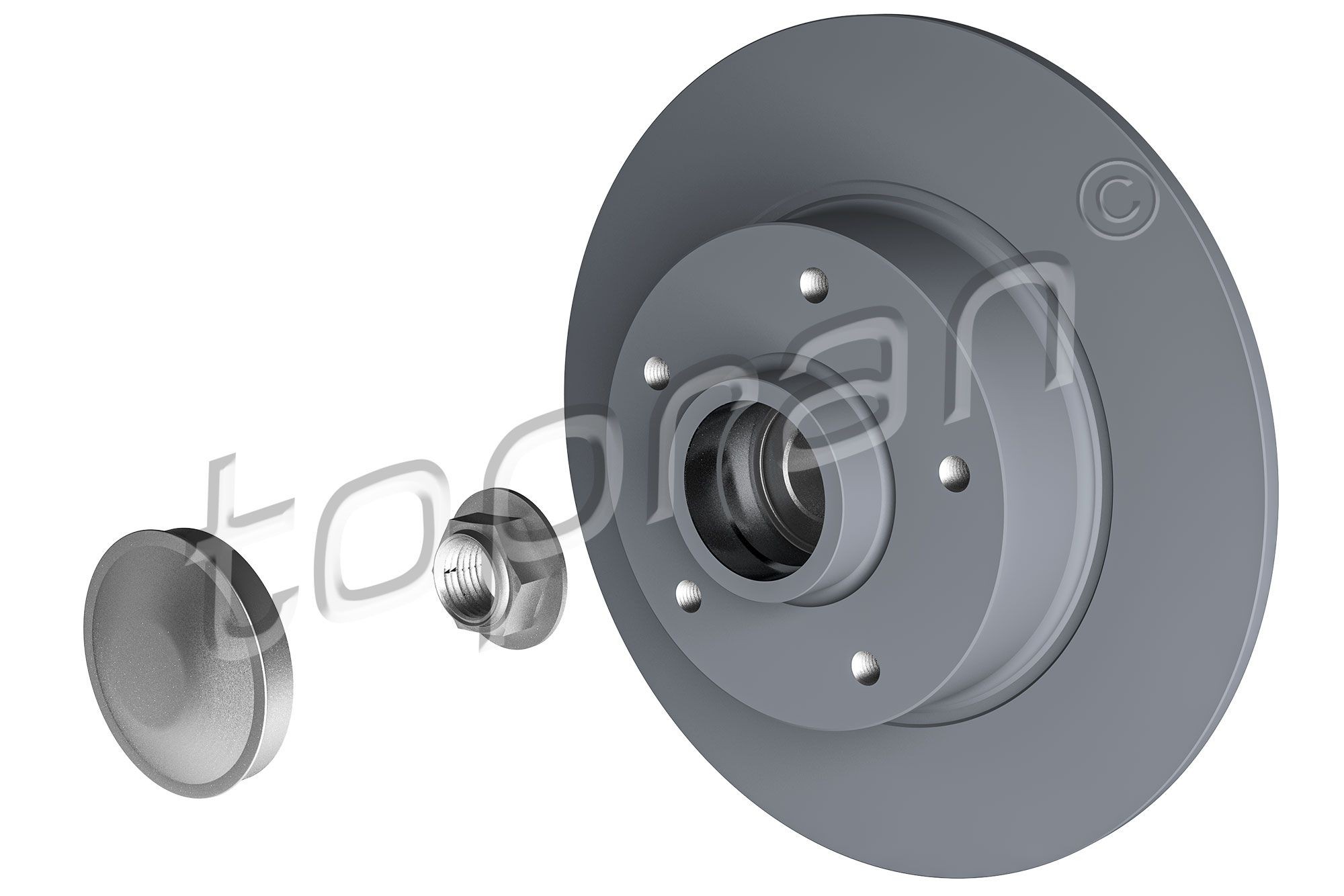 TOPRAN 701 161: Piduriketas Tagasild, Ø: 260mm, täis, Ø: 260mm, kaetud, koos rattalaagriga, koos ABS-andurirõngaga
