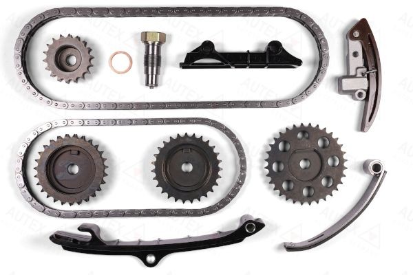 AUTEX 711109: Kit lanț de distribuție cu roata dintata ax came, cu roata dintata arbore intermediar, cu roata dintata arbore cotit, pt. arbore cu came