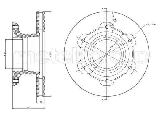 CIFAM 800-1698: Piduriketas Ø: 304,0mm, õhutusega, Ø: 304,0mm