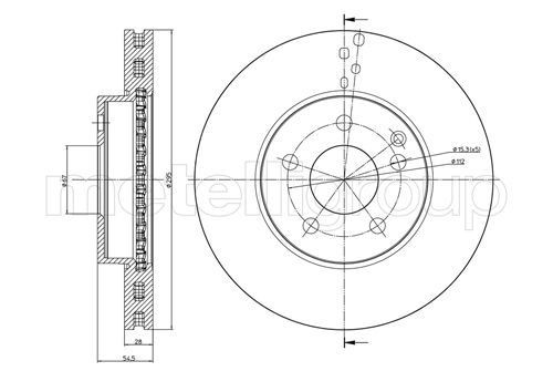 CIFAM 800-600C: Piduriketas Ø: 295,0mm, õhutusega, Ø: 295,0mm, värvitud