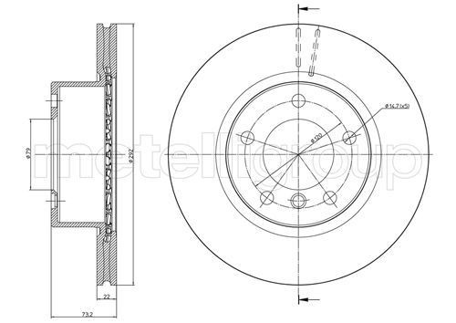 CIFAM 800-811C: Piduriketas Ø: 292,0mm, õhutusega, Ø: 292,0mm, värvitud