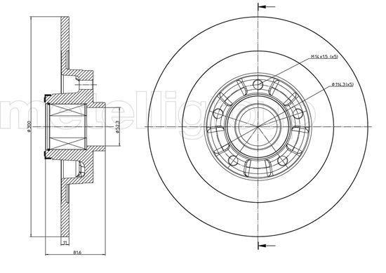 CIFAM 800-980: Piduriketas Ø: 300,0mm, täis, Ø: 300,0mm, koos ABS-andurirõngaga, koos rattalaagriga