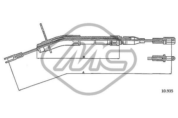 Metalcaucho 80926: Cablu, frana de parcare dreapta, 1488/809mm, 1488/809mm