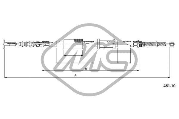Metalcaucho 81313: Cablu, frana de parcare dreapta, 1383/995mm, 1383/995mm