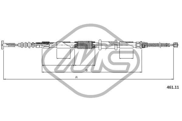 Metalcaucho 81314: Cablu, frana de parcare stanga, 1428/1039mm, 1428/1039mm