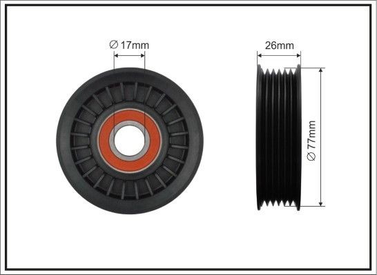 CAFFARO 86-00: Rullo tenditore cinghia Poly-V Ø: 77mm, Ø: 77mm