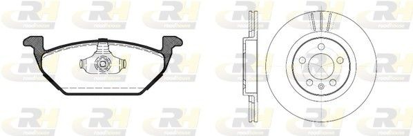 ROADHOUSE 8633.04: Pidurikomplekt, ketaspidur Esisild, Ø: 280mm, õhutusega Dual Kit
