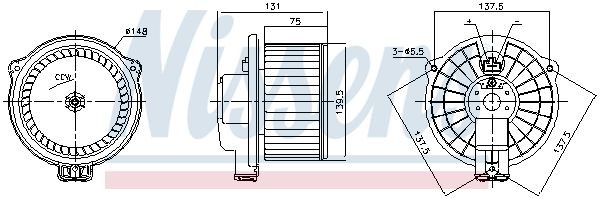 NISSENS 87717: Pulseur d'air habitacle 12V, sans résistance
