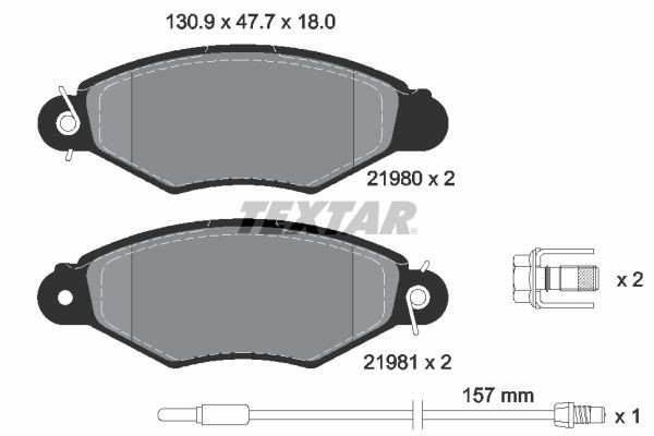 TEXTAR 89004500: Pidurikomplekt, ketaspidur CERA TEC Ø: 259mm, sisemine õhutus