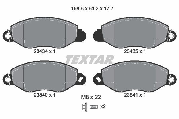 TEXTAR 89006600: Pidurikomplekt, ketaspidur CERA TEC Ø: 276mm, sisemine õhutus