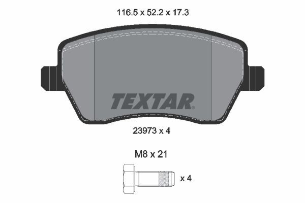TEXTAR 89008500: Pidurikomplekt, ketaspidur CERA TEC Ø: 260mm, sisemine õhutus