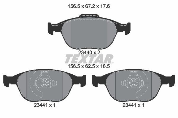 TEXTAR 89015600: Pidurikomplekt, ketaspidur CERA TEC Ø: 278mm, sisemine õhutus