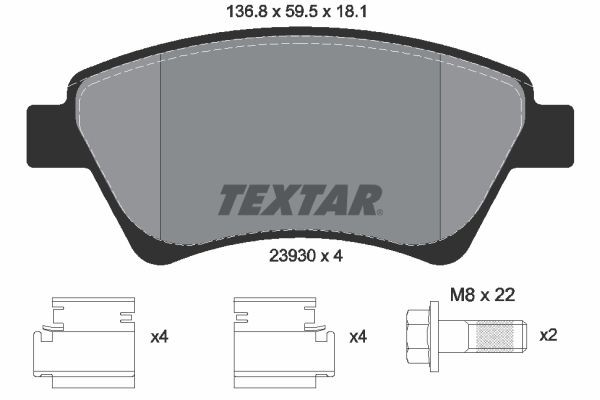 TEXTAR 89017000: Pidurikomplekt, ketaspidur CERA TEC Ø: 280mm, sisemine õhutus