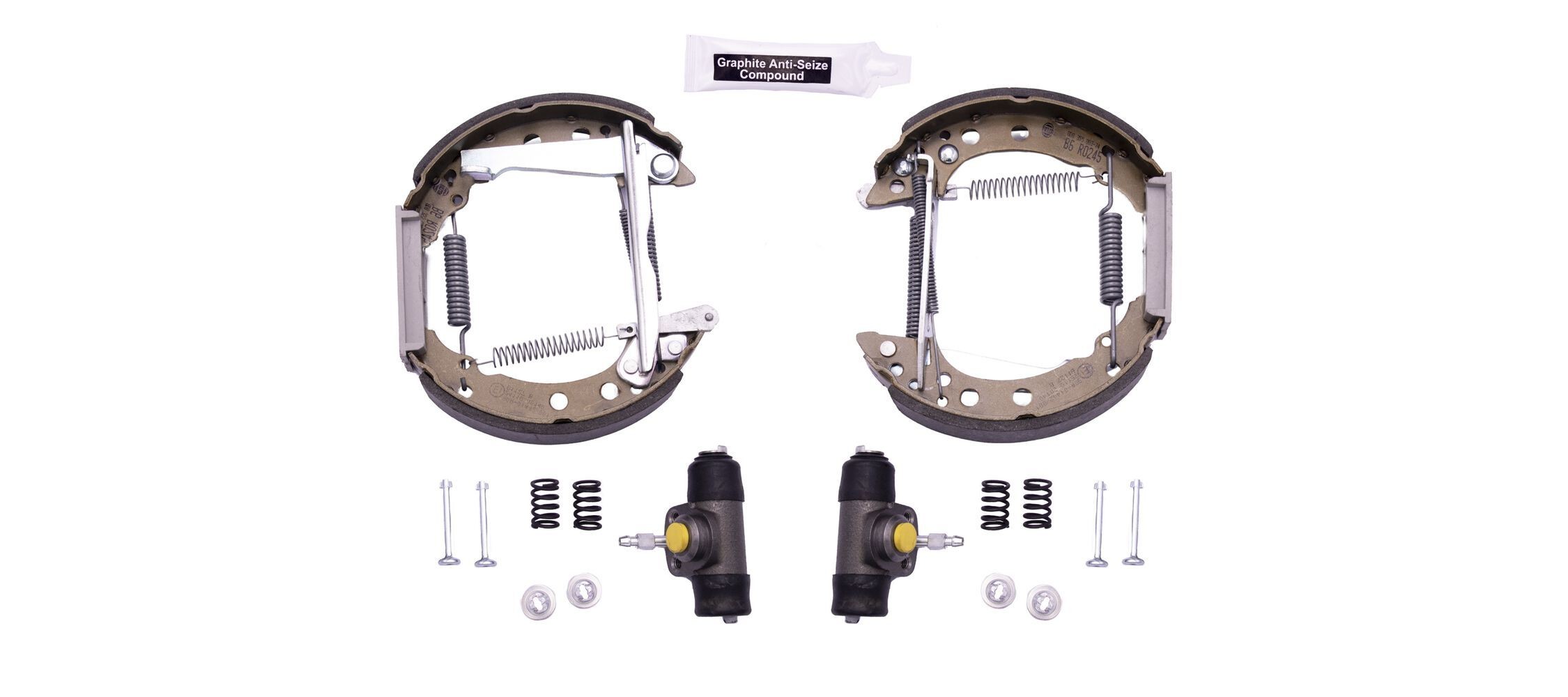 HELLA 8DB 355 003-741: Set frana, frana tambur cu cilindru receptor frâna, cu element de ajustare Shoe Kit Pro