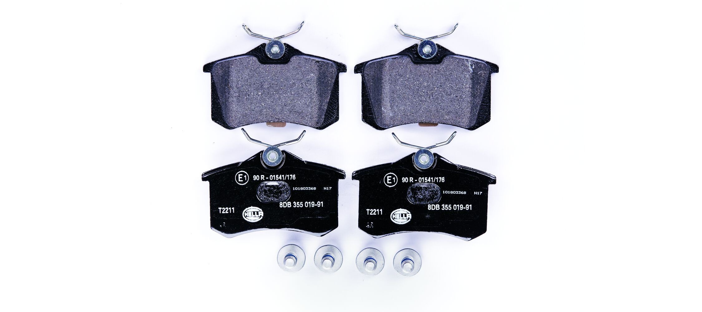 HELLA 8DB 355 019-911: Piduriklotsid koos pidurisadula kruvidega