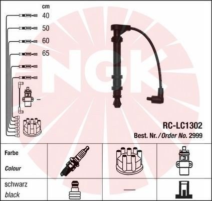NGK 2999: Set cablaj aprinder negru