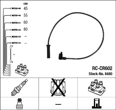 NGK 8480: Set cablaj aprinder negru
