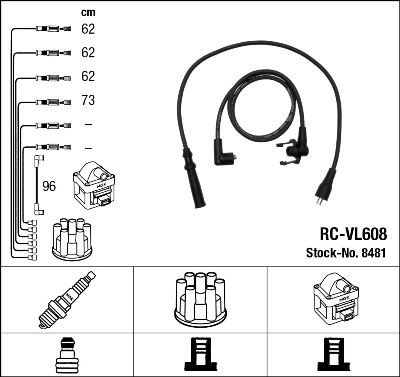 NGK 8481: Set cablaj aprinder negru
