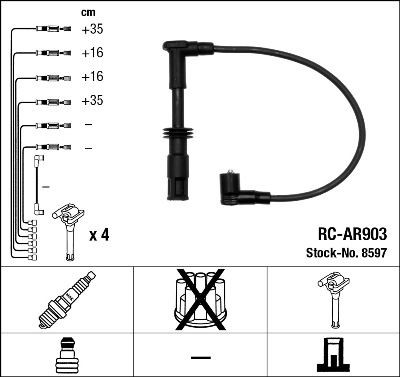 NGK 8597: Set cablaj aprinder negru