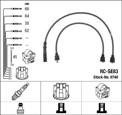 NGK 8748: Set cablaj aprinder Albastru