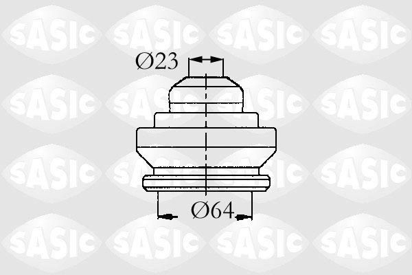 SASIC 9004625: Kaitsekummikomplekt, veovõll kastipoolselt