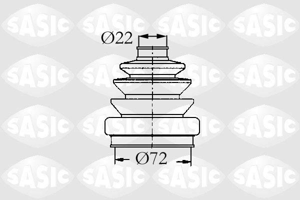 SASIC 9004640: Kaitsekummikomplekt, veovõll Esisild