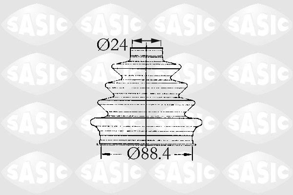 SASIC 9004726: Kaitsekummikomplekt, veovõll rattapool