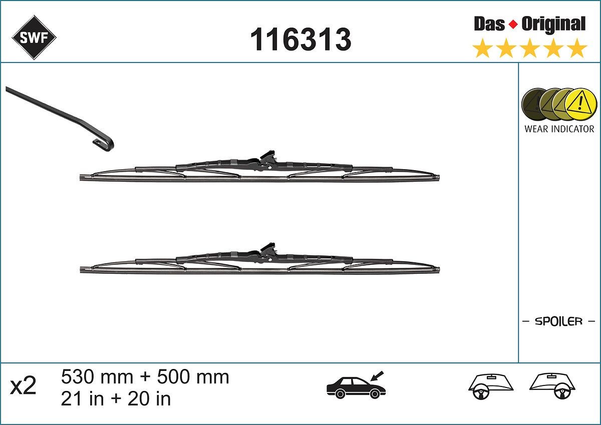 SWF 116313: Klaasipuhastaja ees, 530mm Original