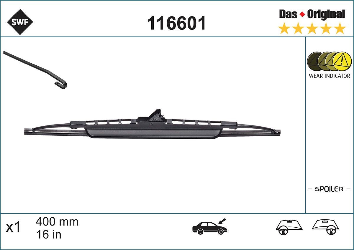 SWF 116601: Vindusvisker 400mm Original Spoiler