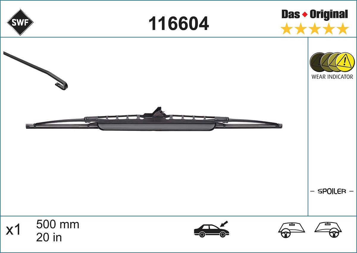 SWF 116604: Vindusvisker 500mm Original Spoiler