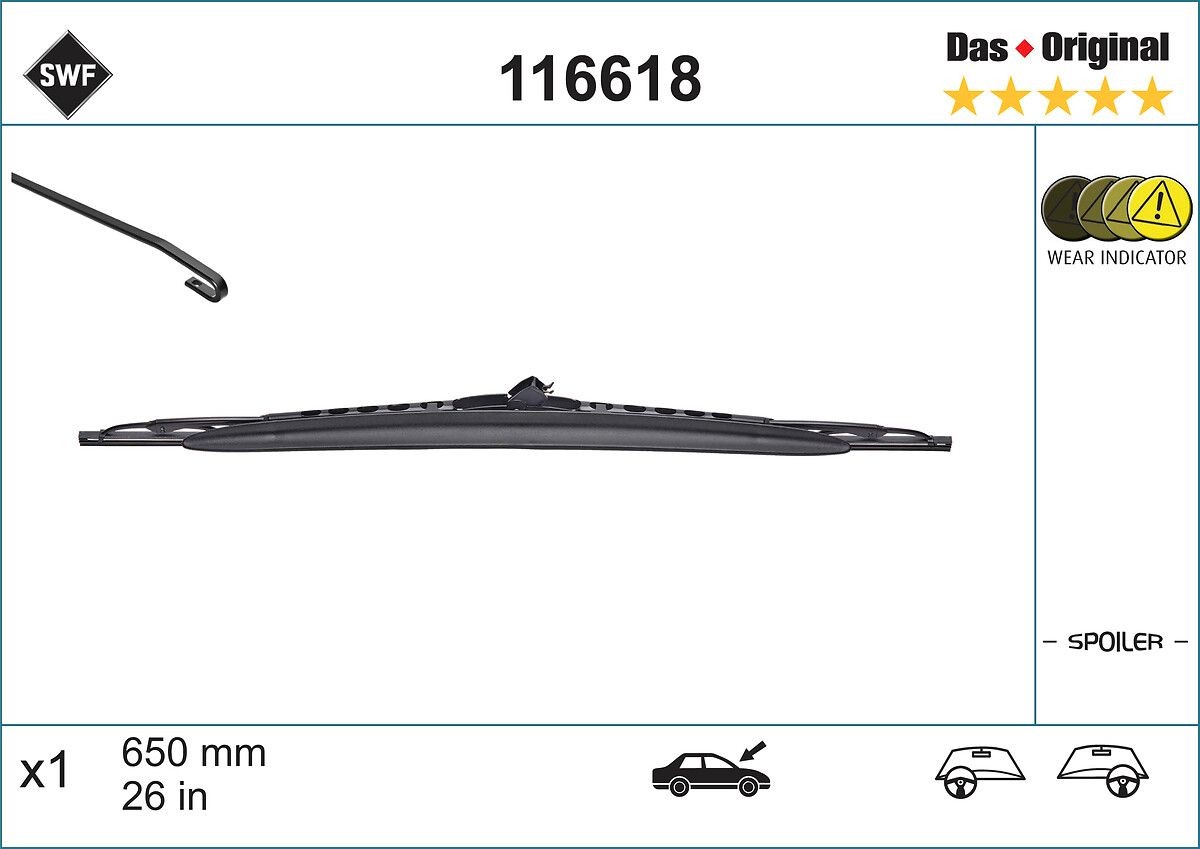 SWF 116618: Klaasipuhastaja 650mm Original Spoiler