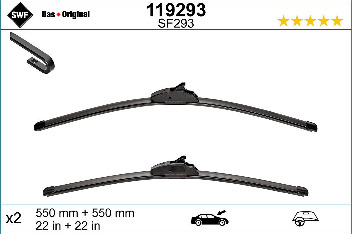 SWF 119293: Klaasipuhastaja ees, 550mm VisioFlex
