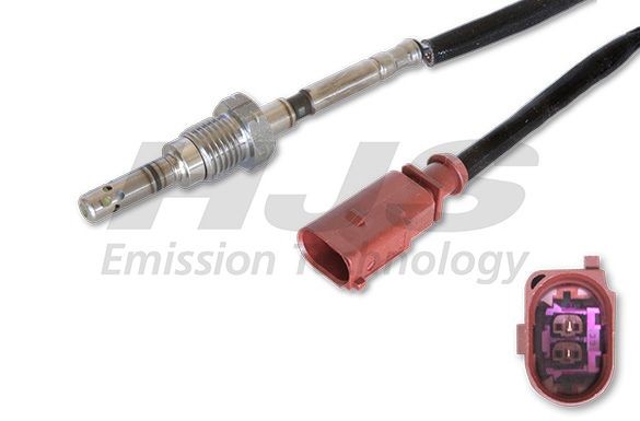 HJS 92 09 4069: Sensor, temp. gas escape de turbocompresor escape, con clips de fijación en el cable, Recambio original