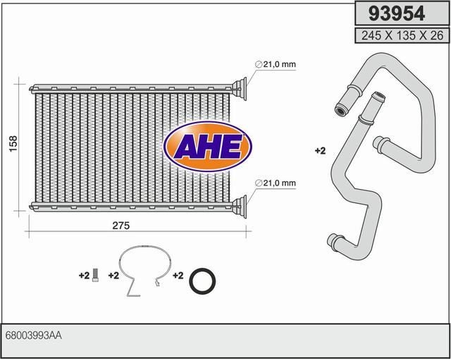 AHE 93954: Schimbator caldura, incalzire habitaclu