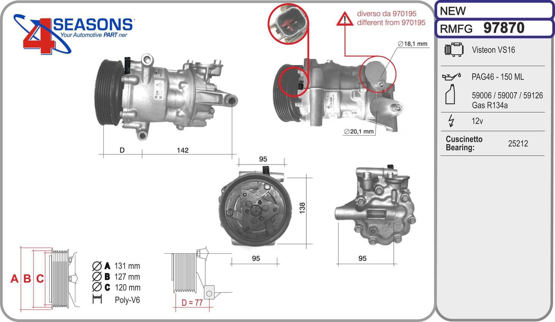 AHE 97870: Compresor AC
