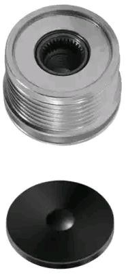 HELLA 9XU 358 038-491: Poulie roue libre, alternateur avec cache