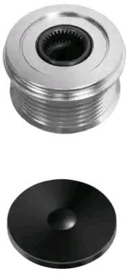 HELLA 9XU 358 038-621: Poulie roue libre, alternateur avec cache
