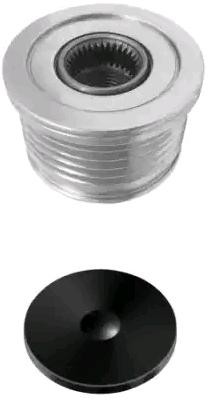 HELLA 9XU 358 038-801: Poulie roue libre, alternateur avec cache