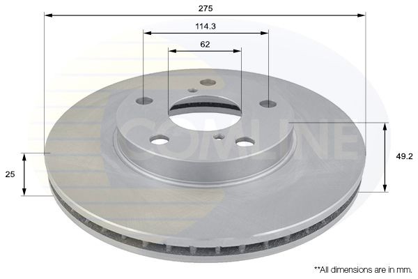 COMLINE ADC01100V: Disco de freno Comline Ø: 275mm, ventilación interna, Ø: 275mm, revestido