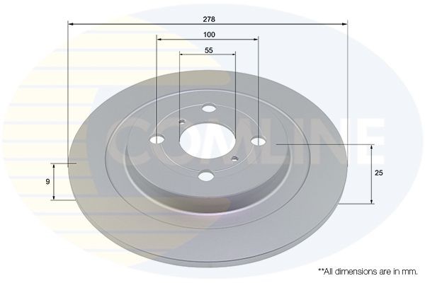 COMLINE ADC01132: Jarrulevy Comline Ø: 278mm, täysi, Ø: 278mm, pinnoitettu