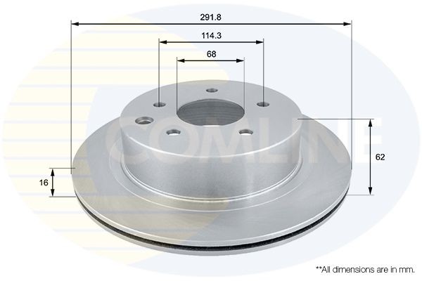 COMLINE ADC0272V: Piduriketas Comline Ø: 292mm, sisemine õhutus, Ø: 292mm, kaetud