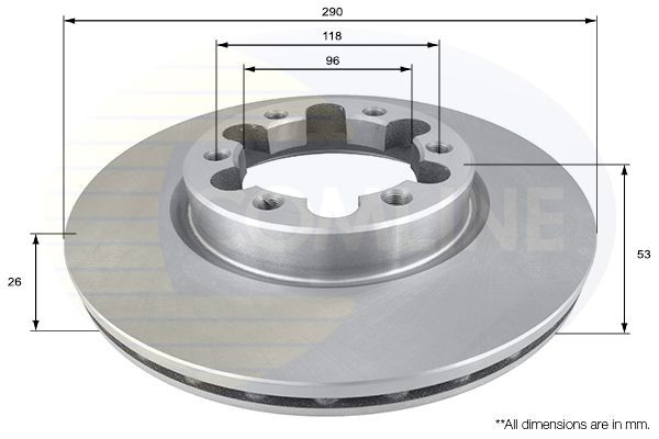 COMLINE ADC0285V: Piduriketas Comline Ø: 290mm, sisemine õhutus, Ø: 290mm, kaetud