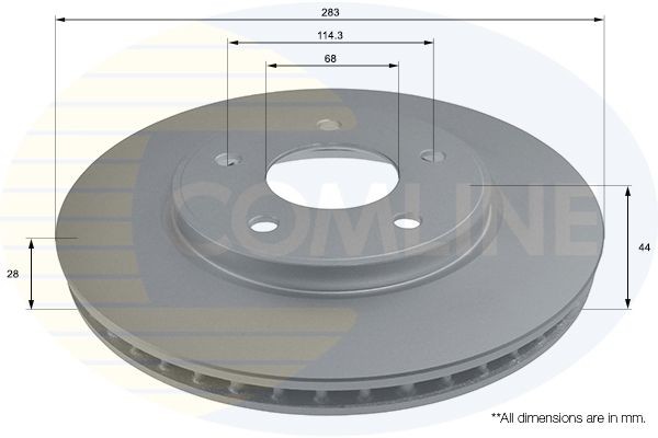 COMLINE ADC0296V: Piduriketas Comline Ø: 283mm, sisemine õhutus, Ø: 283mm, kaetud